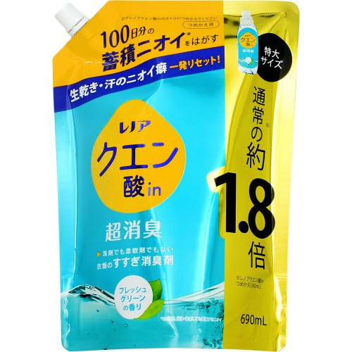 レノアクエン酸ｉｎ超消臭フレッシュグリーンの香りつめかえ用特大サイズ 容量690MLＰ＆Ｇ