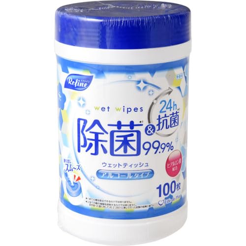 リファインアルコールボトル１００枚 容量100マイ ライフ堂 ウェットティッシュ