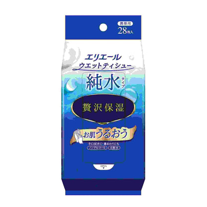 エリエールウェットティシュー　純水タイプ　ぜい沢保湿　携帯用２８枚 容量28ﾏｲ大王製紙