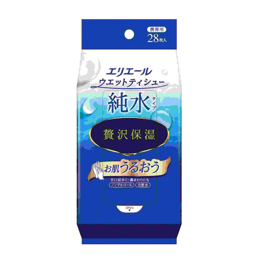 エリエールウェットティシュー　純水タイプ　ぜい沢保湿　携帯用２８枚 容量28ﾏｲ大王製紙