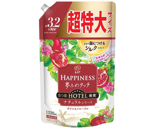 レノアハピネス夢ふわタッチザクロ＆フローラル詰替用超特大サイズ 容量1220ML Ｐ＆Ｇ
