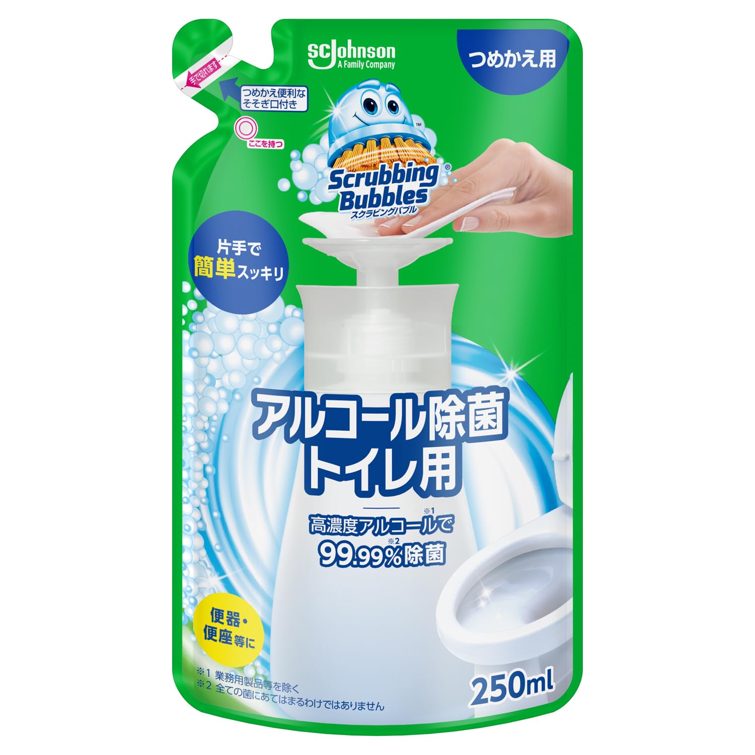 スクラビングバブル　アルコール除菌トイレ用　つめかえ用 容量250ML 住居洗剤・トイレ用