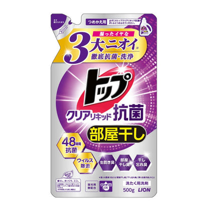 トップクリアリキッド　抗菌　つめかえ用　５００ｇ 容量500G ライオン 衣料用洗剤