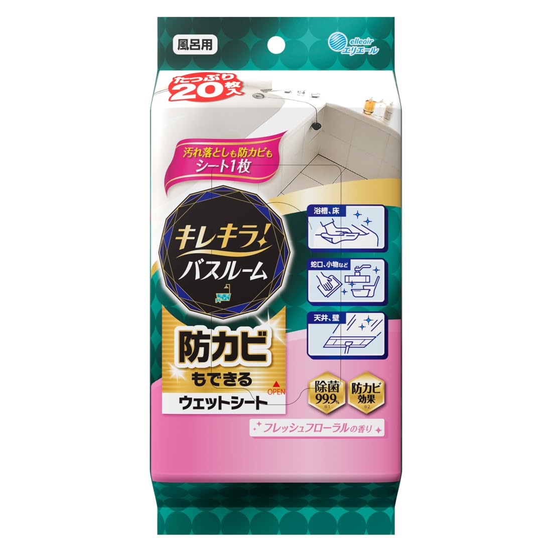 キレキラ！バスルームクリーナー　徹底キレイ　ウエットシート２０枚 容量20ﾏｲ大王製紙