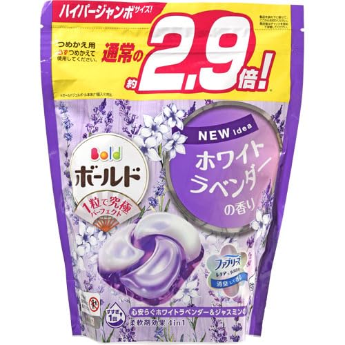 ボールドジェルボール４Ｄ心安らぐホワイトラベンダー＆ジャスミンの香り　詰替えハイパージャンボサイズ容量32ｺ