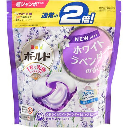 ボールドジェルボール４Ｄ心安らぐホワイトラベンダー＆ジャスミンの香り　つめかえ超ジャンボサイズ容量22ｺ