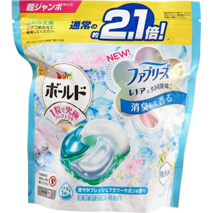 ボールドジェルボール４Ｄ爽やかフレッシュフラワーサボンの香り　つめかえ超ジャンボサイズ容量23ｺ