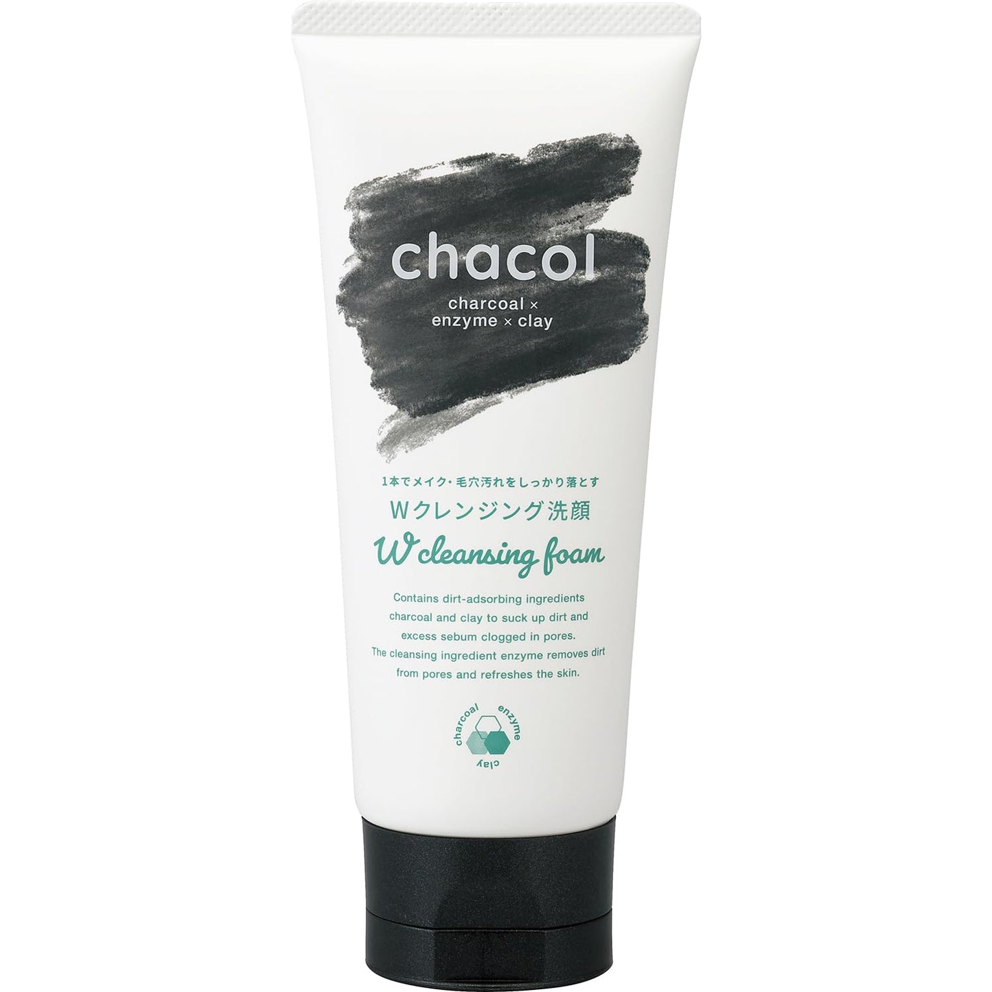 ｃｈａｃｏｌ　炭＆酵素　Ｗクレンジング洗顔フォーム　１３０ｇ 容量130G熊野油脂 洗顔・クレンジング