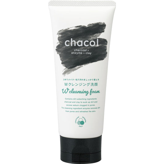 ｃｈａｃｏｌ　炭＆酵素　Ｗクレンジング洗顔フォーム　１３０ｇ 容量130G熊野油脂 洗顔・クレンジング