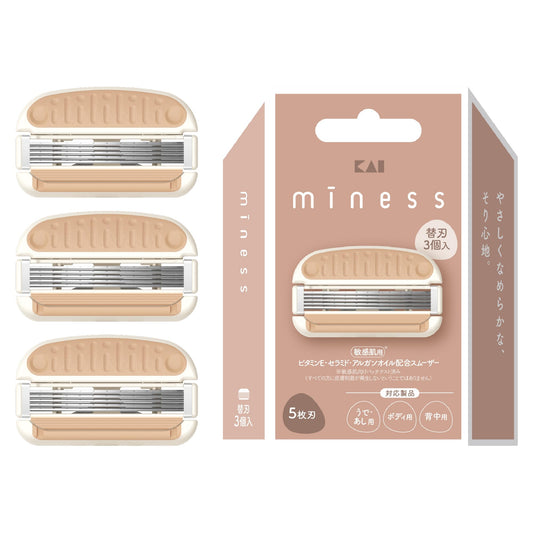 ＧＡ０１３１　ｍｉｎｅｓｓ　替刃３個入 容量3ｺ 貝印 女性用カミソリ
