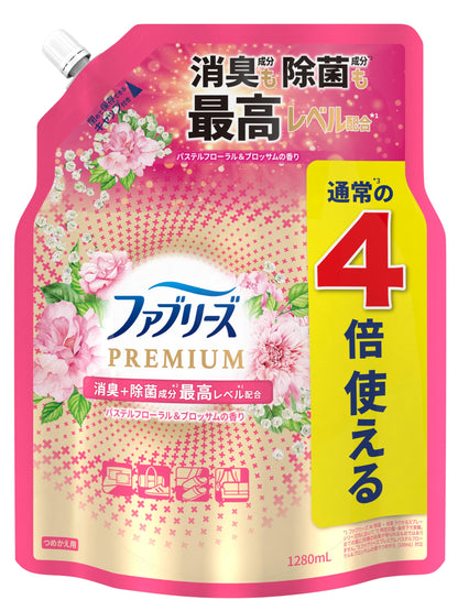 ファブリーズＷ除菌＋消臭　プレミアム　パステルフローラル＆ブロッサムの香り　　つめかえ用４回分容量1280ML