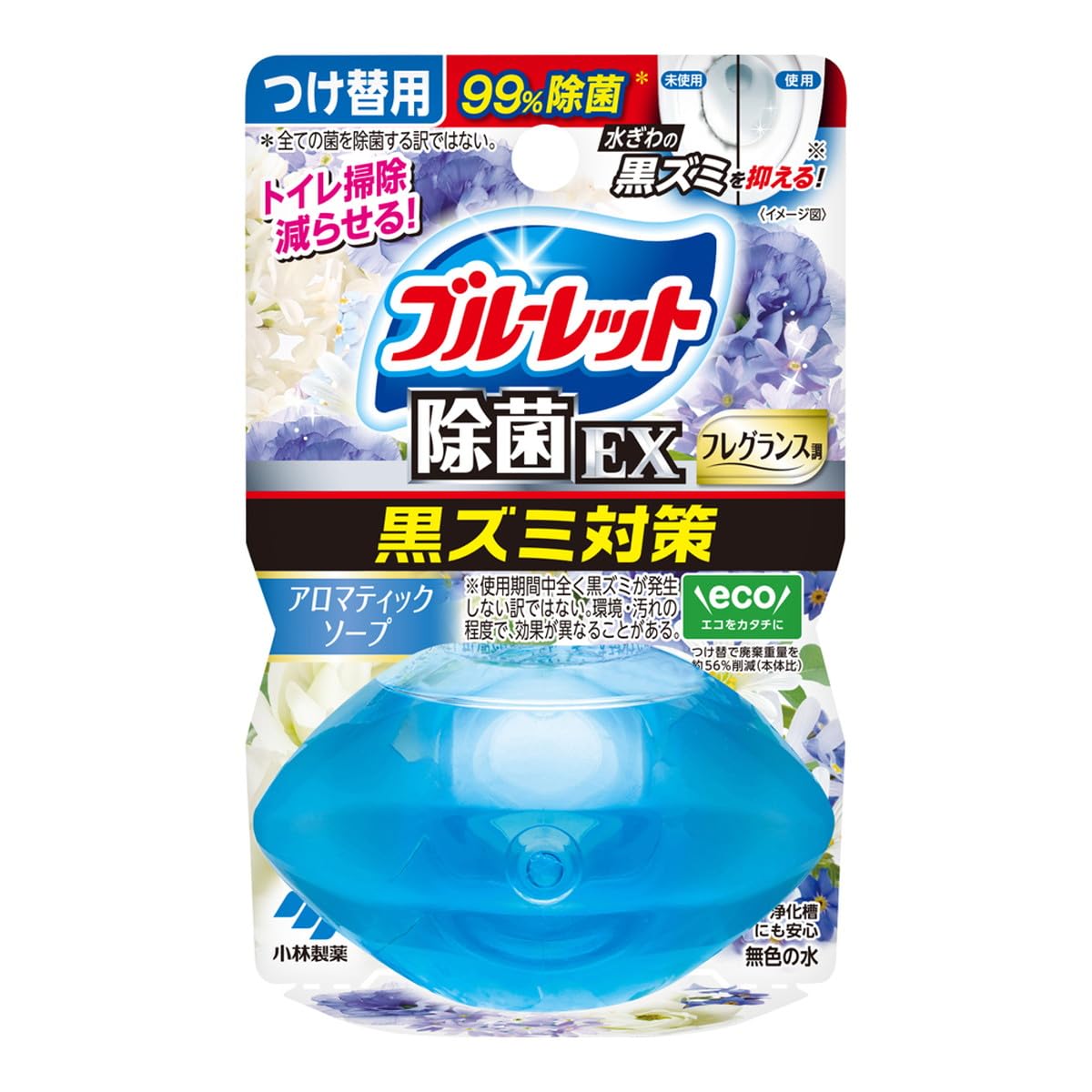 液体ブルーレットおくだけ除菌ＥＸフレグランスつけ替　アロマティックソープ 容量67ML小林製薬