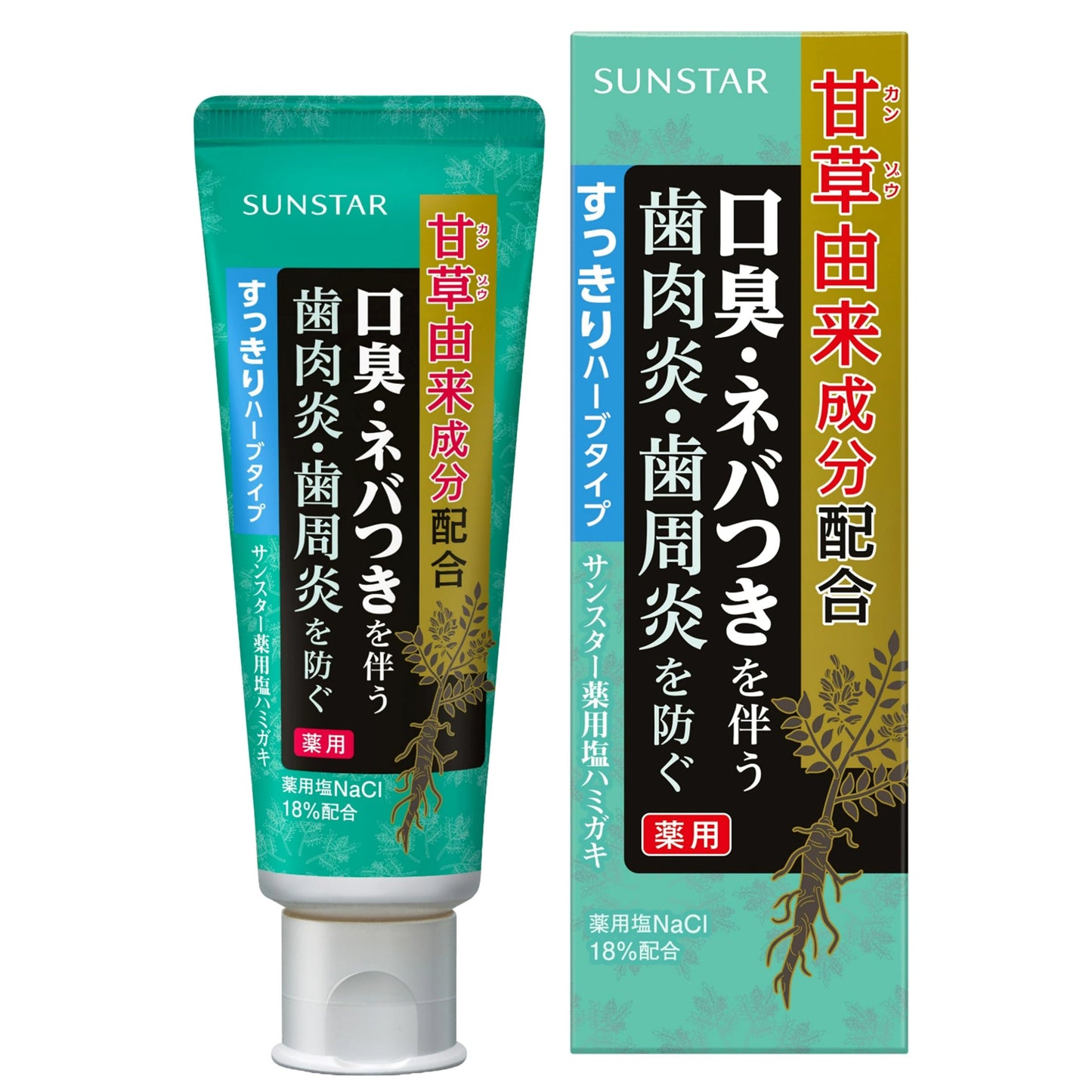 サンスター薬用塩ハミガキ　すっきりハーブタイプ　８５Ｇ 容量85G サンスター 歯磨き