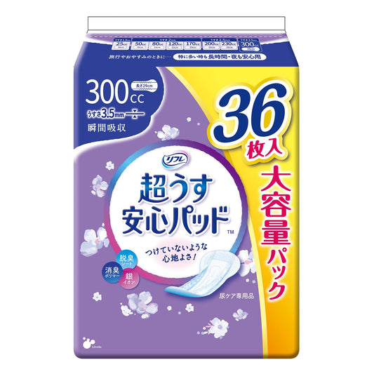 リフレ　超うす安心パッド大容量パック３００ｃｃ３６枚 容量36ﾏｲリブドゥコーポレーション 生理用品