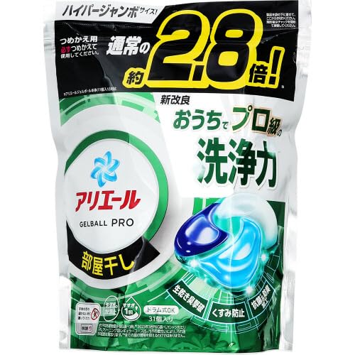 アリエールジェルボールプロ　部屋干し用　つめかえハイパージャンボサイズ 容量31ｺ Ｐ＆Ｇ