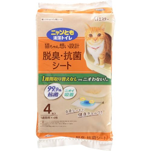 ニャンとも清潔トイレ　脱臭・抗菌シート　４枚 容量4ﾏｲ エステー ペット用品