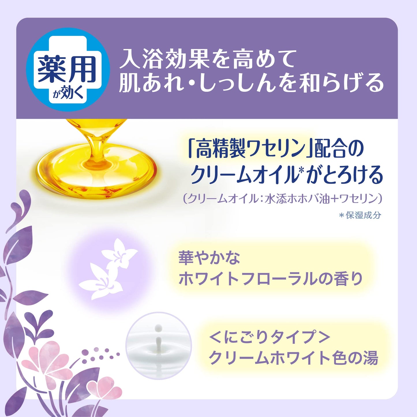 薬用ソフレ　濃厚しっとり入浴液　ホワイトフローラルの香り　つめかえ用４００ｍｌ 容量400ML 入浴剤