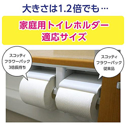 スコッティ　フラワーパック　３倍長持ち　４ロール（ダブル） 容量4缶 トイレットペーパー