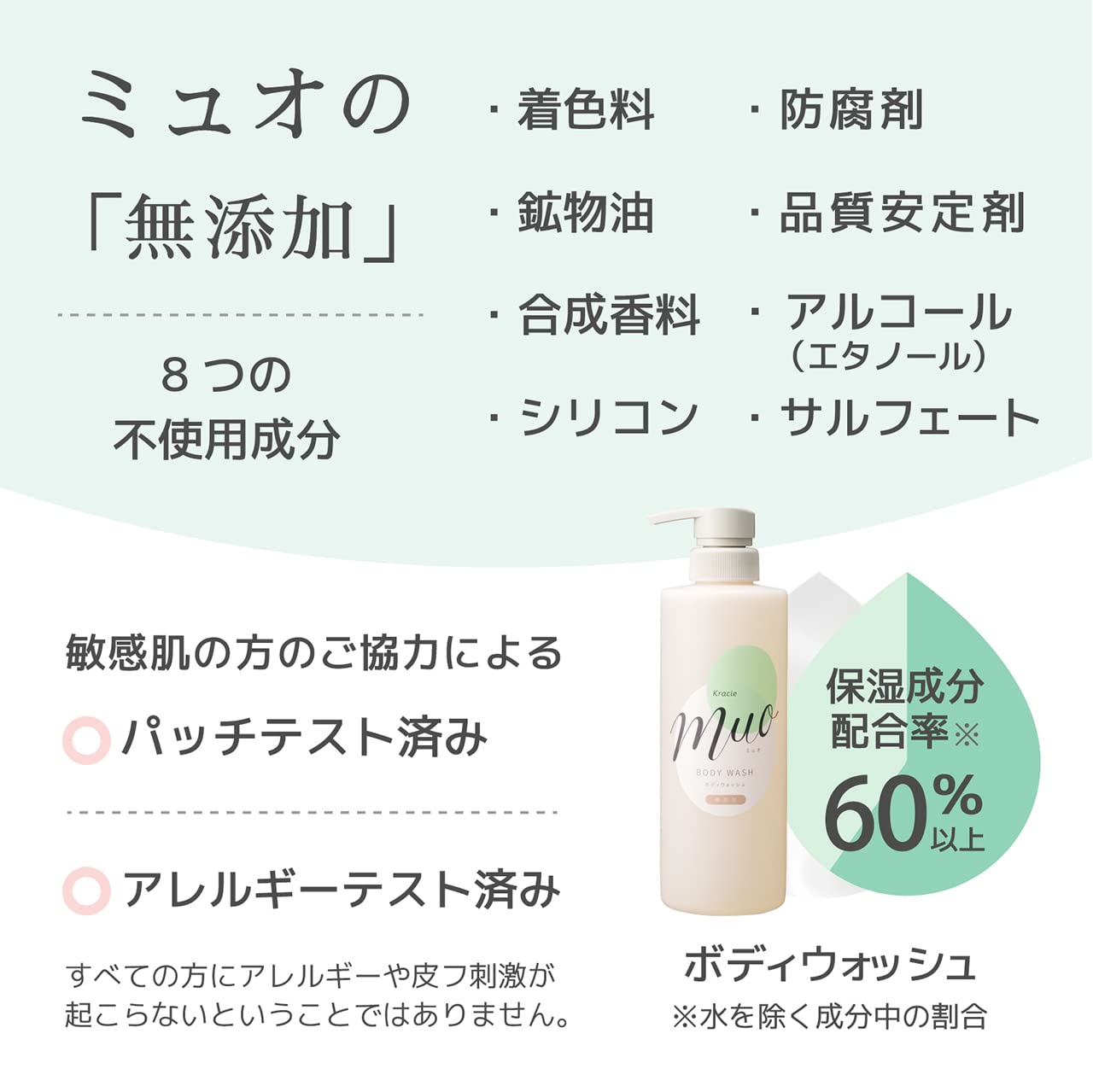 ミュオ　ボディソープ　ポンプ 容量480ML クラシエ ボディソープ
