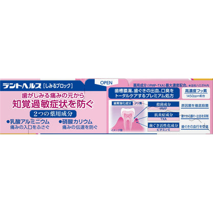 デントヘルス薬用ハミガキしみるブロック　８５ｇ 容量85G ライオン 歯磨き