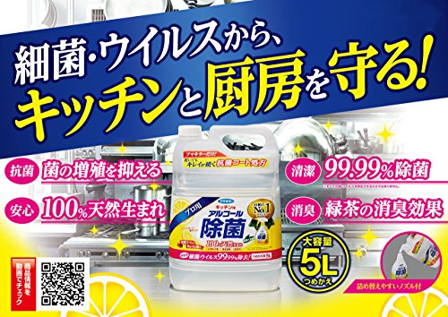 フマキラーキツチン用アルコール除菌スプレーつめかえ用５Ｌ 容量5L フマキラー 食器用漂白