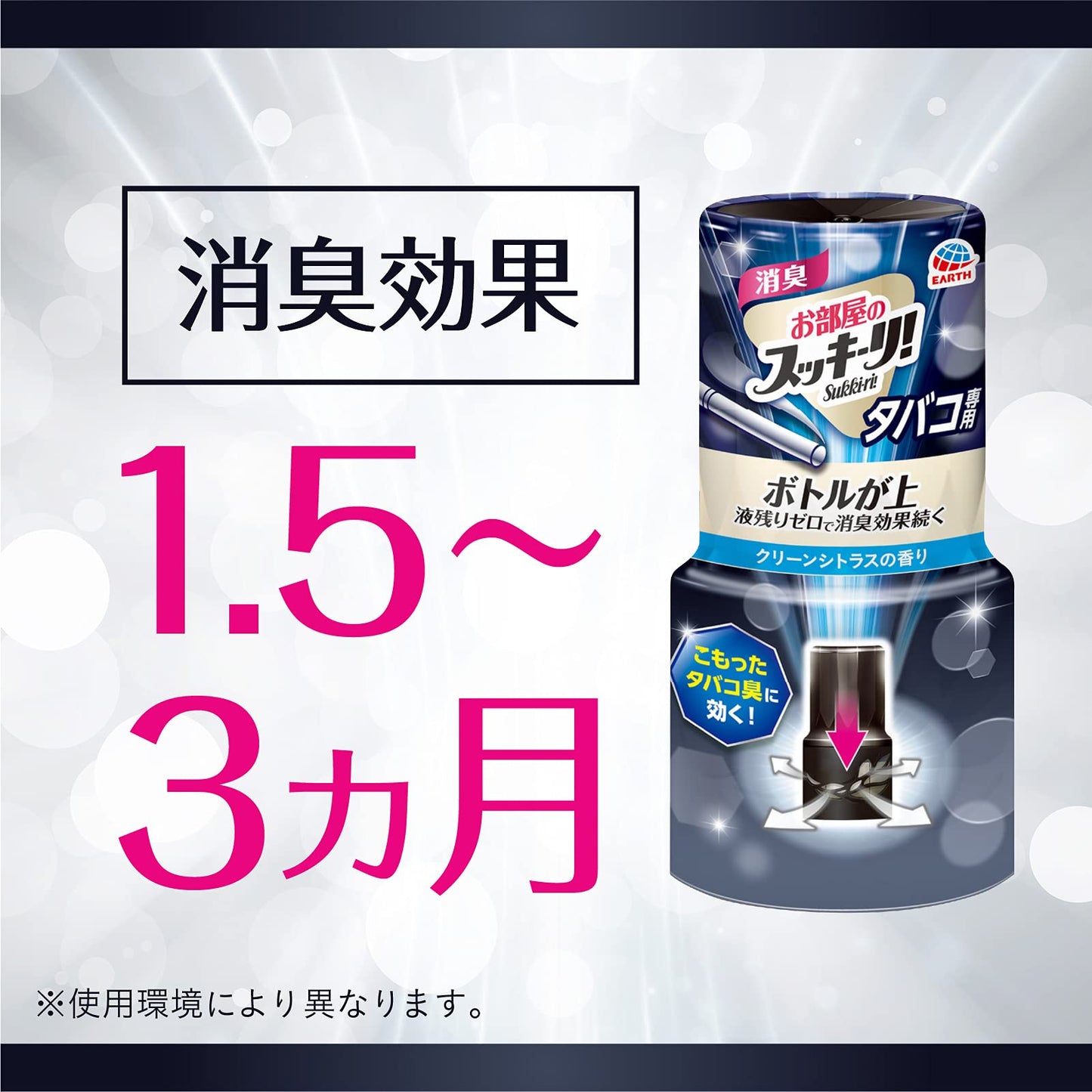 お部屋のスッキーリ！タバコ用クリーンシトラスの香り 容量400ML アース製薬 芳香剤・部屋用