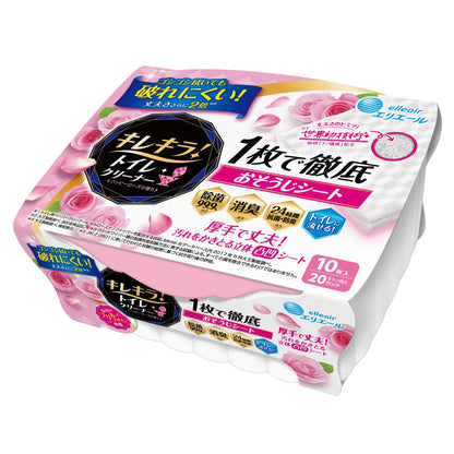 エリエールキレキラ！トイレクリーナー　１枚で徹底おそうじシート本体　１０枚　シトラスミント容量10枚