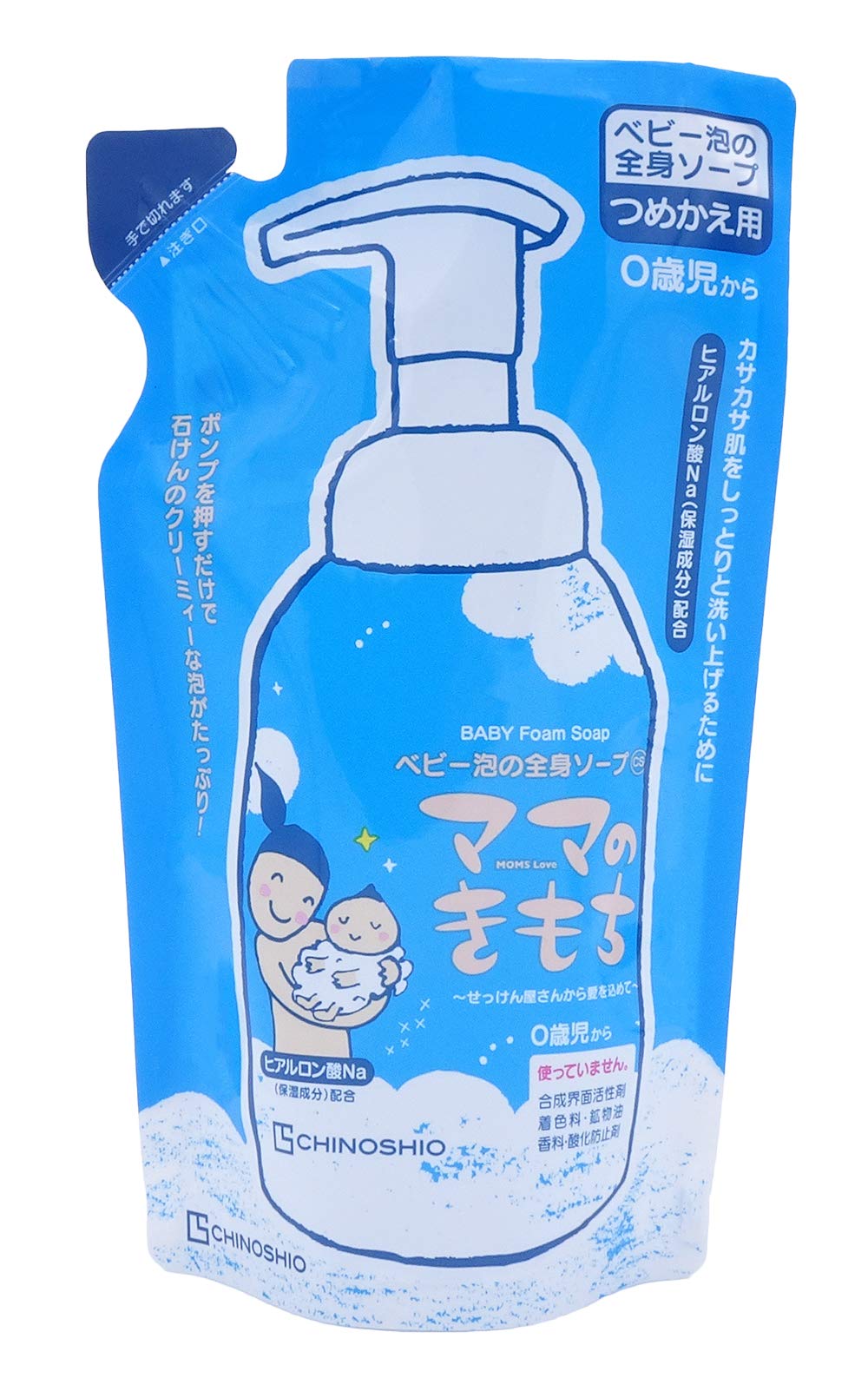 ママのきもち　ベビー泡の全身ソープＣＳ　詰替用　２８０ｍｌ 容量280ML ちのしお社 ベビー用品