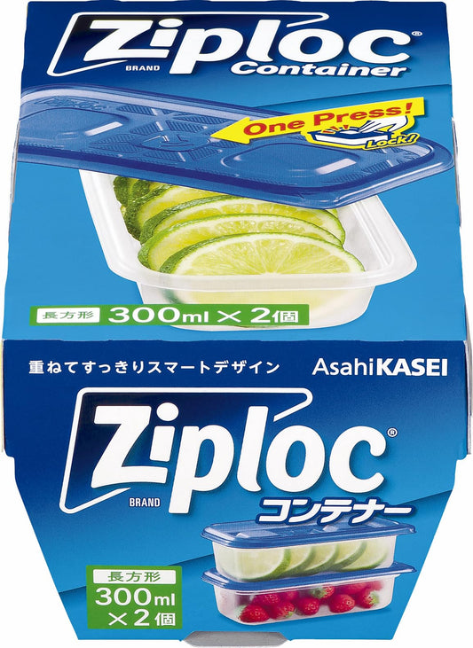 ジップロック　コンテナー　長方形３００ｍｌ　２個入 容量2個 旭化成ホームプロダクツ 台所用品