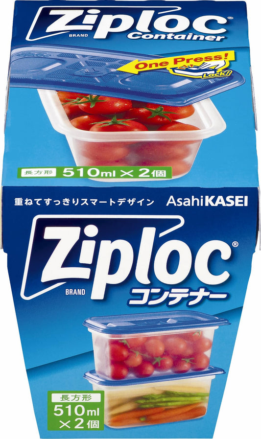 ジップロック　コンテナー　長方形５１０ｍｌ　２個入 容量2個 旭化成ホームプロダクツ 台所用品