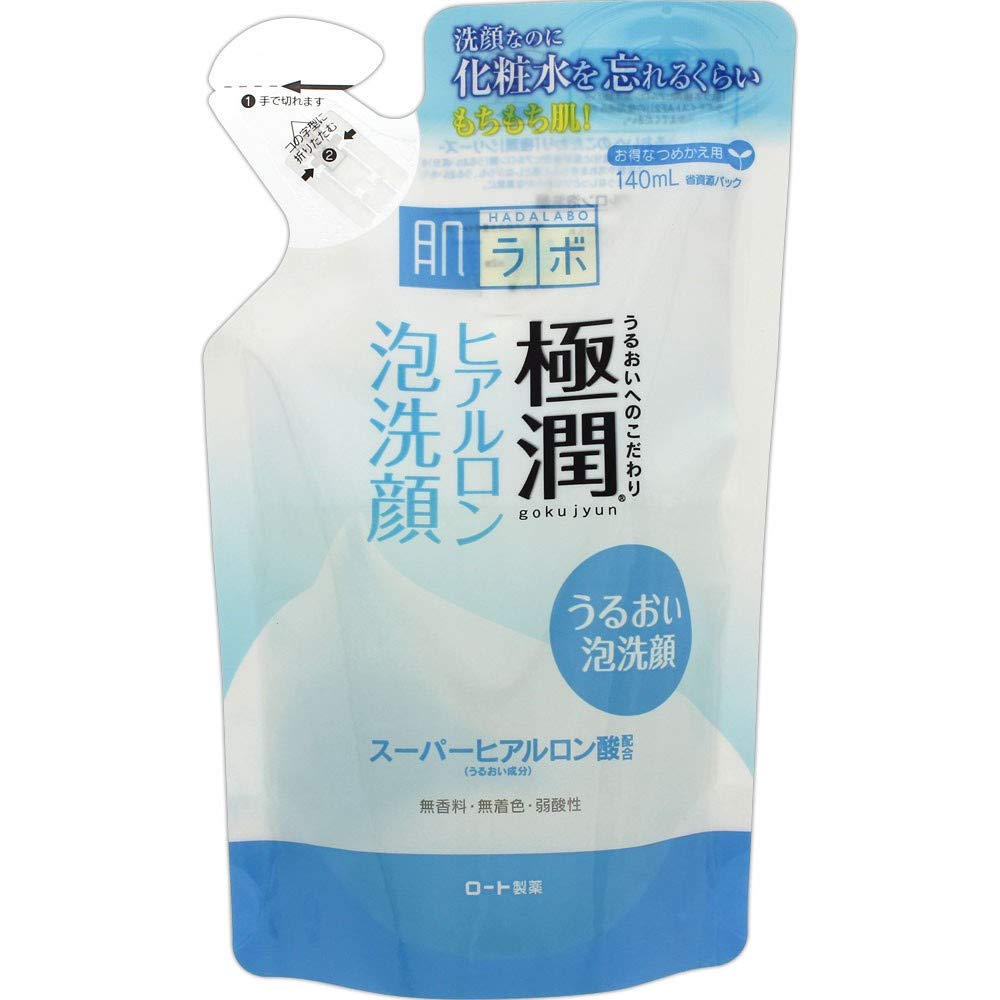 肌ラボ　極潤ヒアルロン泡洗顔　つめかえ用 容量140ML ロート製薬 洗顔・クレンジング