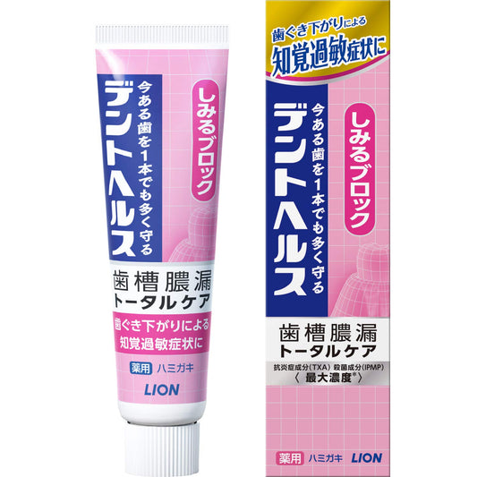 デントヘルス薬用ハミガキしみるブロック　２８ｇ 容量28G ライオン 歯磨き