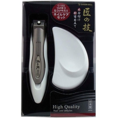 キャッチャーツメキリ＆ステンレスツメヤスリセット 容量71G グリーンベル 耳掃除・ツメきり