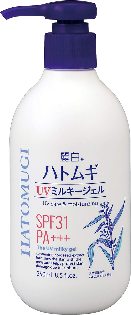 麗白　ハトムギ　ＵＶミルキージェル　250ｍｌ 容量250ML 熊野油脂 ＵＶ・日焼け止め