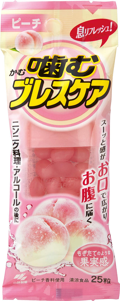 噛むブレスケアピーチ２５粒　Ｍピーチ 容量25コ 小林製薬 マウスウォッシュ