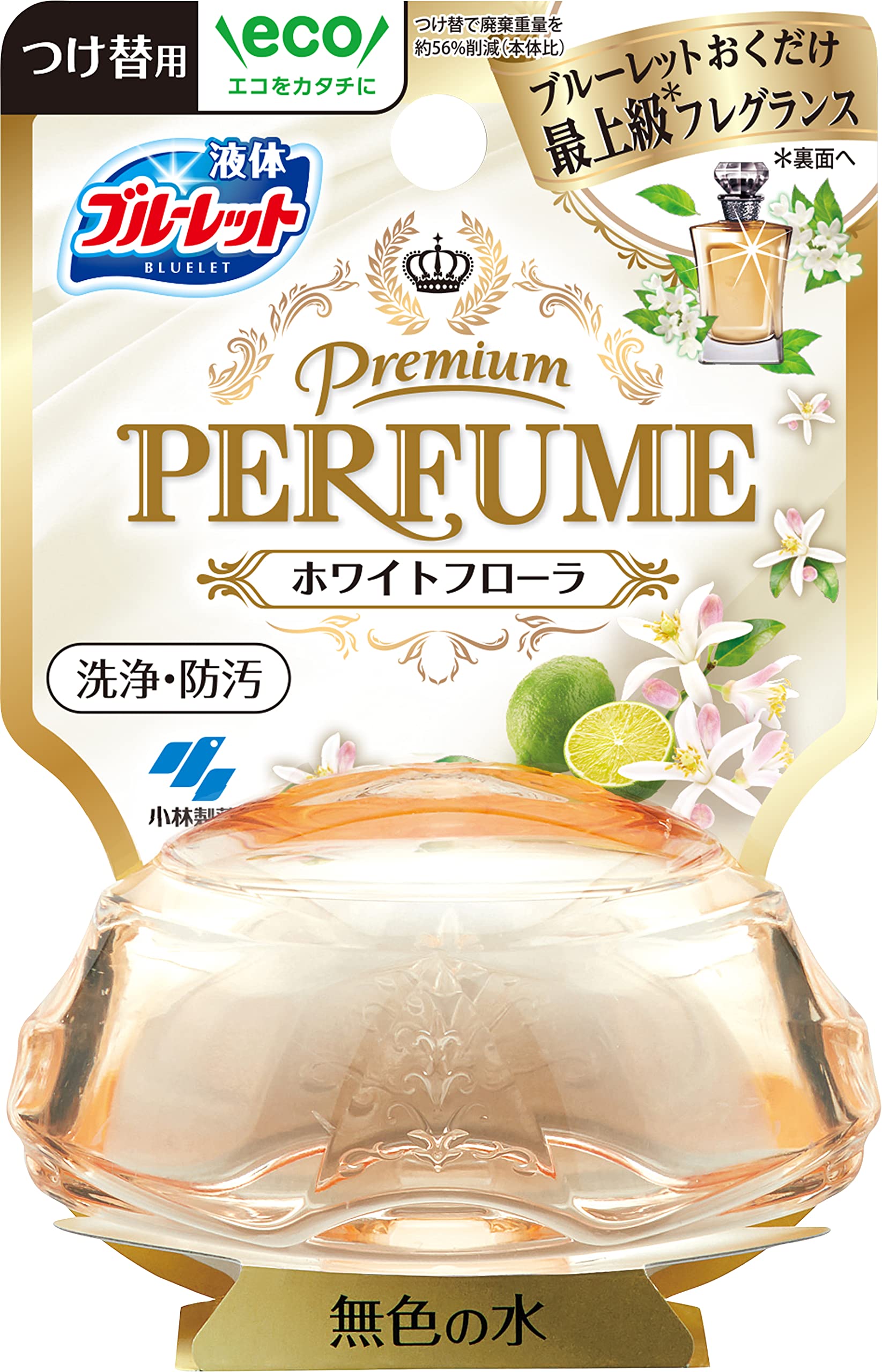 ブルーレット　プレミアムパフューム　つけ替用　ホワイトフローラ 容量70ML 小林製薬 芳香剤・タンク