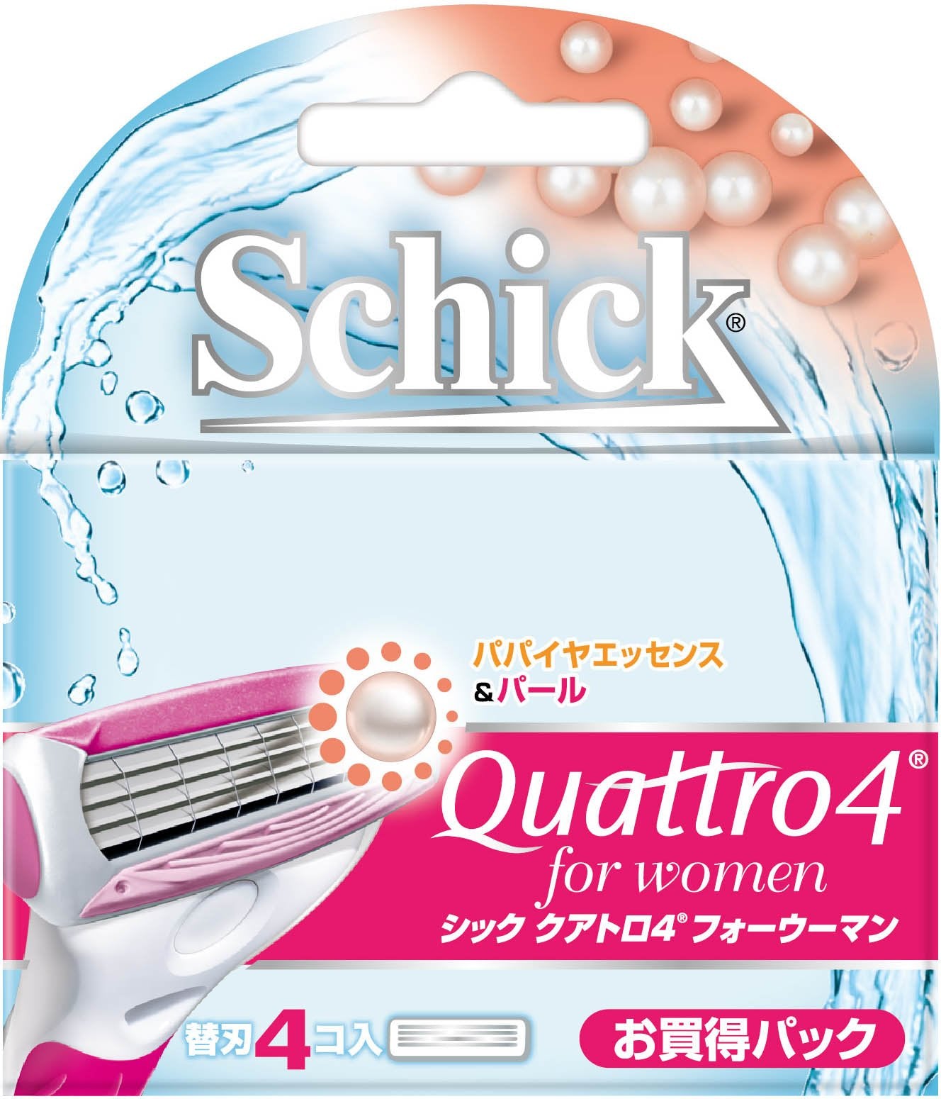 クアトロ４フォーウーマン替刃（４コ入） 容量4個 シック(Schick) 女性用カミソリ
