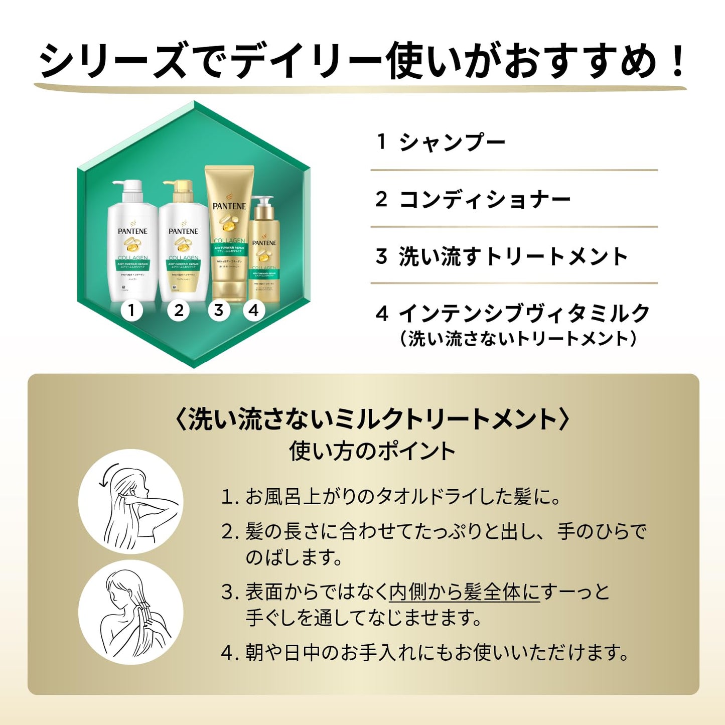 パンテーン　エアリーふんわりリペア　インテンシブウ゛ィタミルク 容量125MLＰ＆Ｇ ヘアトリートメント