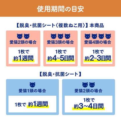 ニャンとも清潔トイレ　脱臭・抗菌シート　複数ねこ用　８枚 容量8ﾏｲ エステー ペット用品