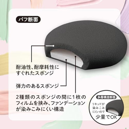 ファンデーションが染みこみにくいパフ（クッションファンデ用）ＢＫ 容量1ｺ 貝印 メイク
