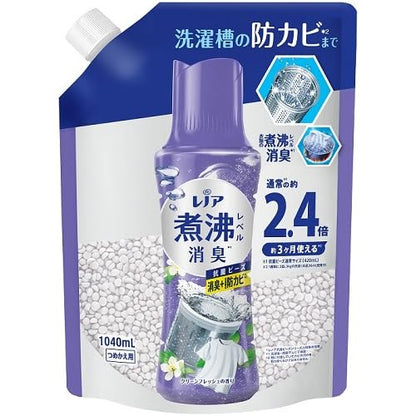 レノア煮沸レベル消臭抗菌ビーズ　洗濯槽の防カビ　クリーンフレッシュの香りつめかえ用特大 容量1040MLＰ＆Ｇ