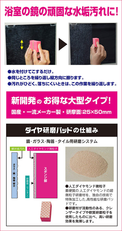 浴室の鏡用　ダイヤ研磨パッド　Ｅ 容量1個 アイン 掃除用品