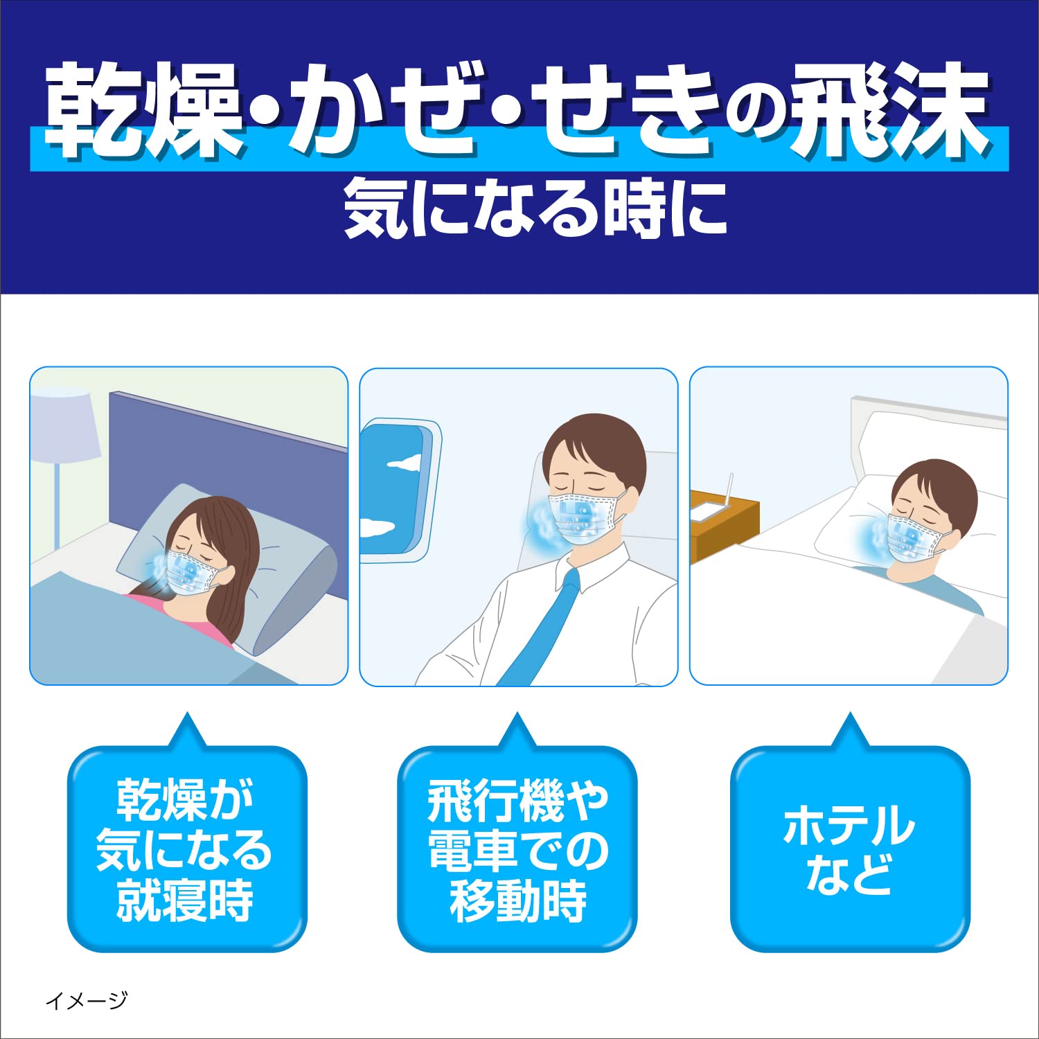 のどぬ～るぬれマスク　就寝用立体タイプ　無香料　３セット 容量3個 小林製薬 マスク