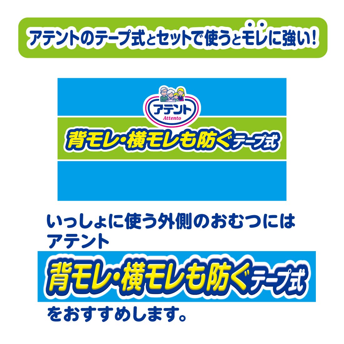アテント 長時間モレ安心パッドワイドタイプ4回吸収 38枚 容量38ﾏｲ 大王製紙 大人用オムツ