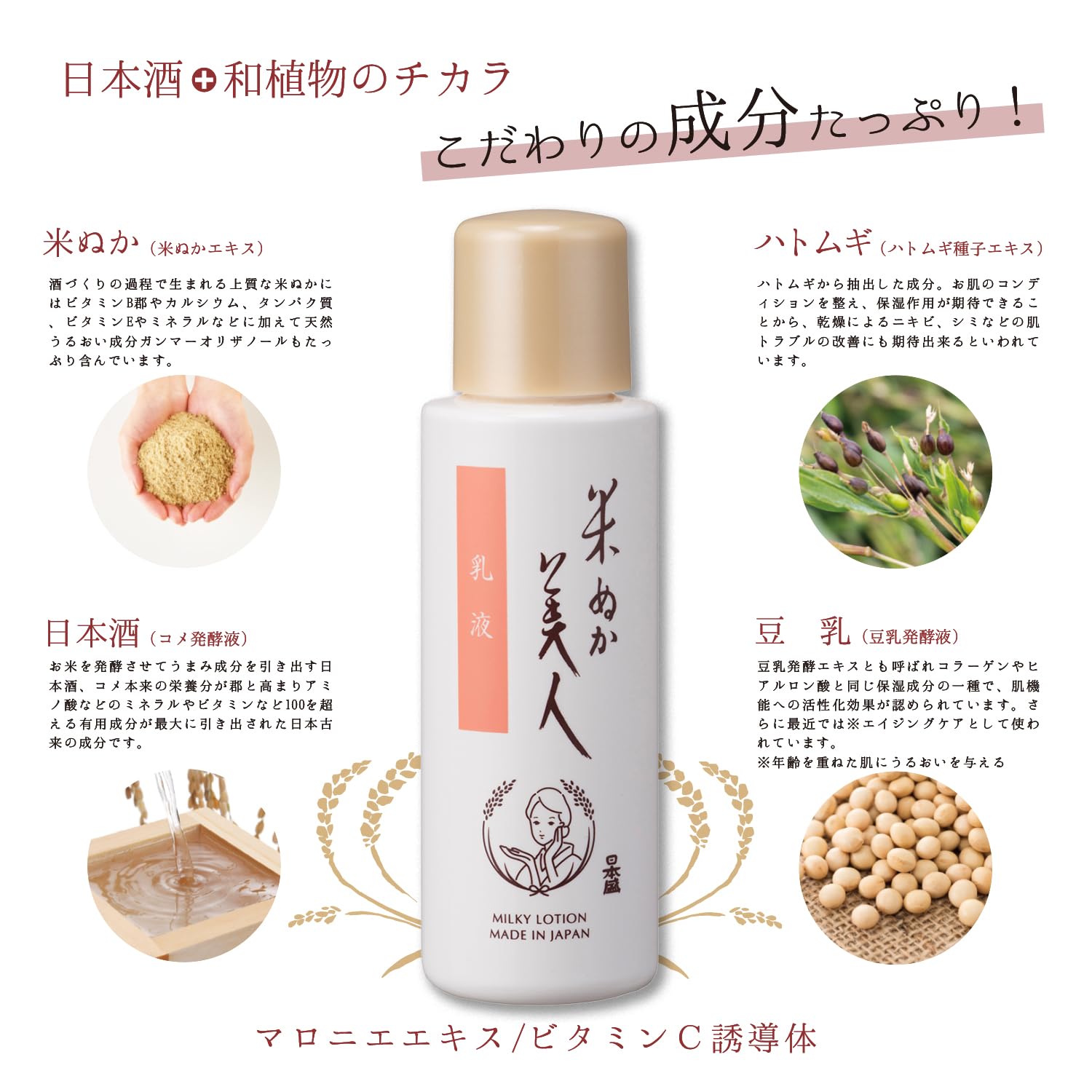 米ぬか美人　乳液 容量100ML 日本盛 化粧品