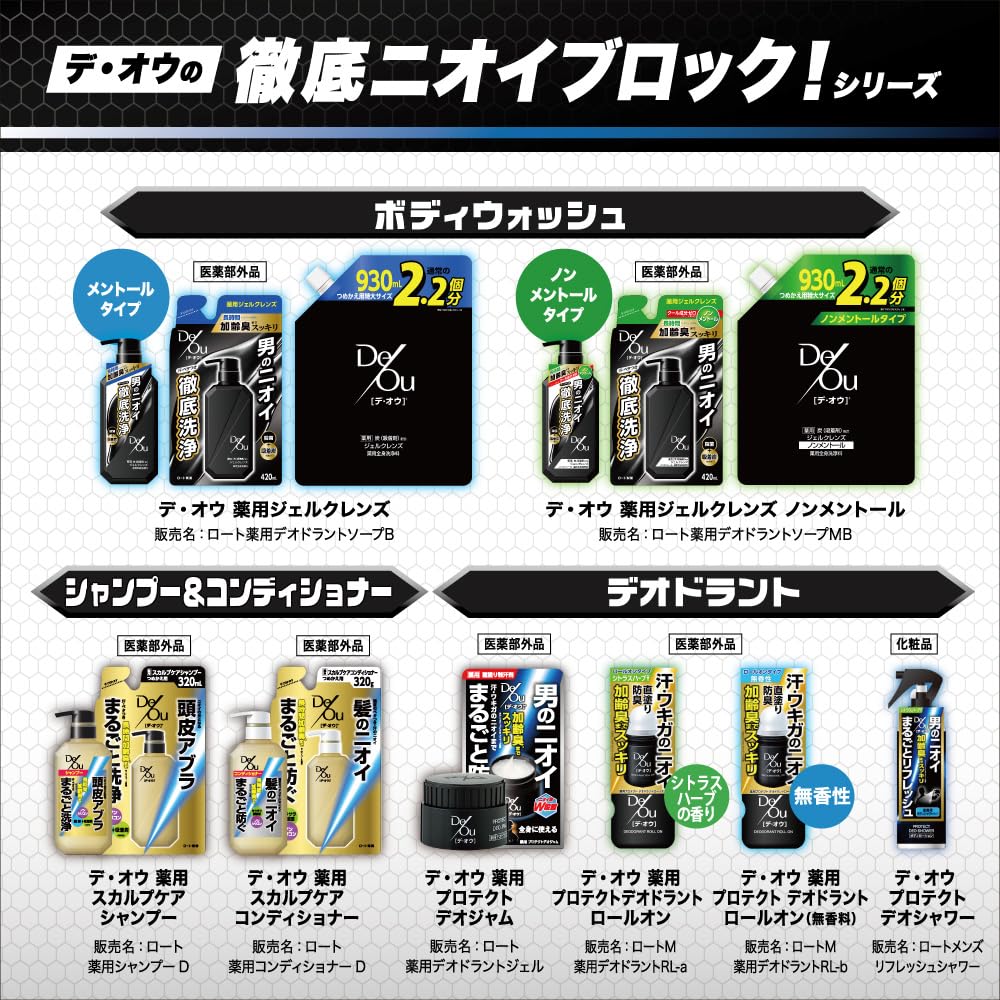 デ・オウ 薬用クレンジングウォッシュ つめかえ用 容量420ML ロート製薬 洗顔