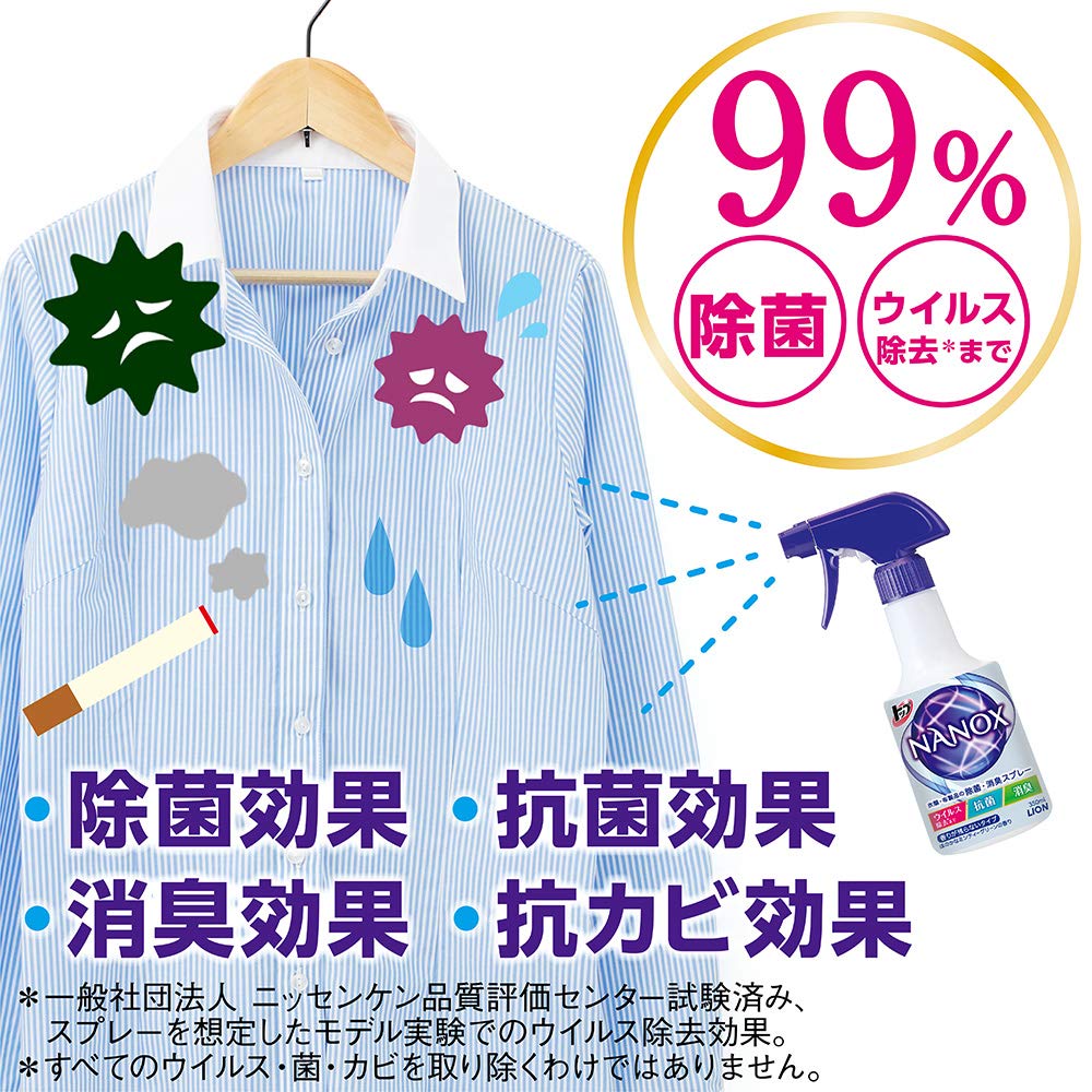 トップ　ＮＡＮＯＸ　衣類・布製品の除菌・消臭スプレー　本体 容量350ML ライオン スプレー