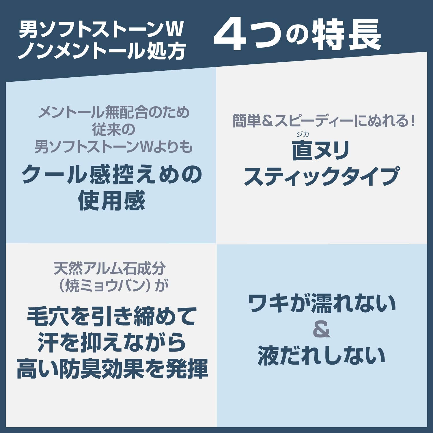 デオナチュレ 男ソフトストーンWノンメントール処方 20g 容量20G シービック 制汗剤・デオドラント