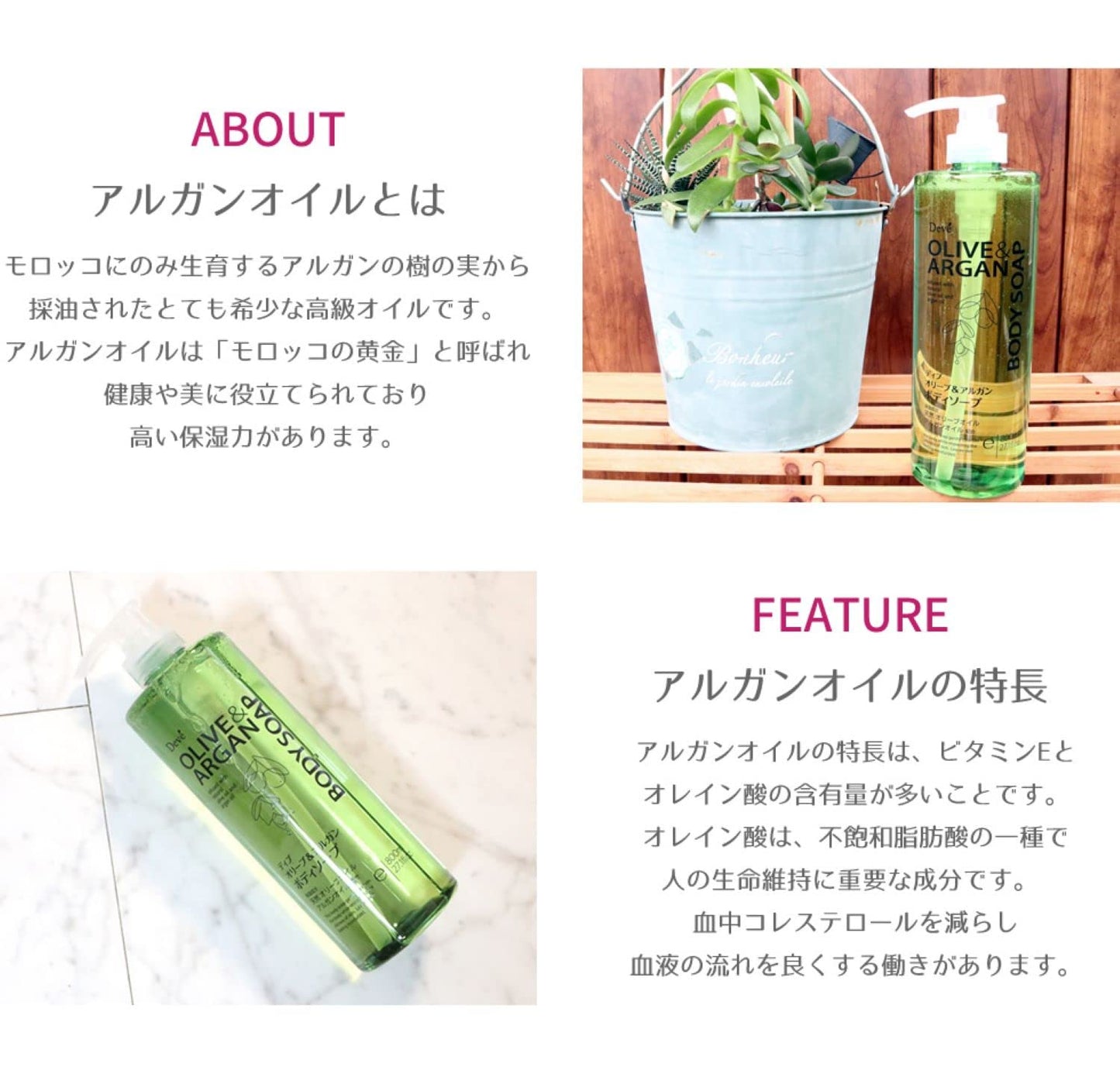ディブ オリーブ＆アルガン ボディソープ 本体 800ml 容量800ML 熊野油脂 ボディソープ
