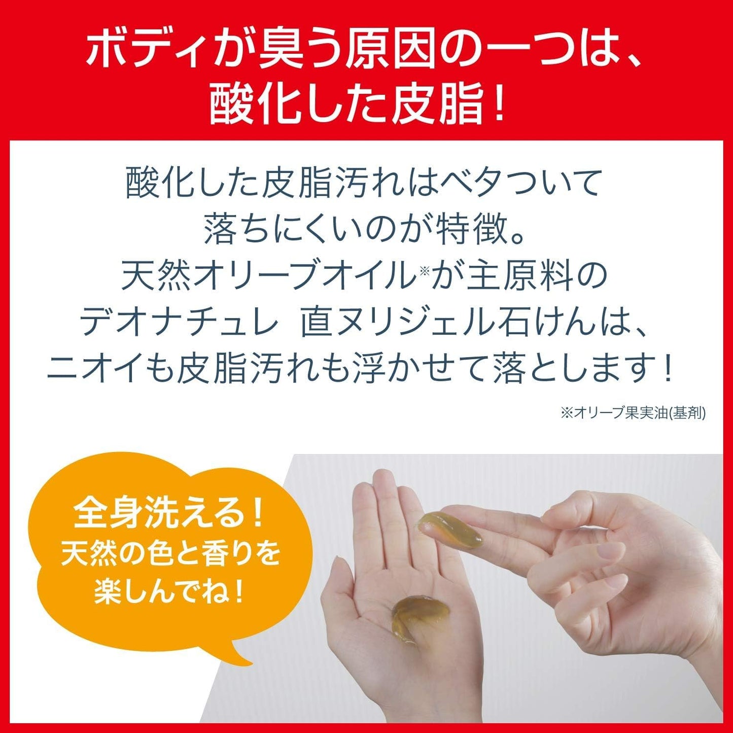 デオナチュレ　直ヌリジェル石けん 容量175G シービック ボディソープ